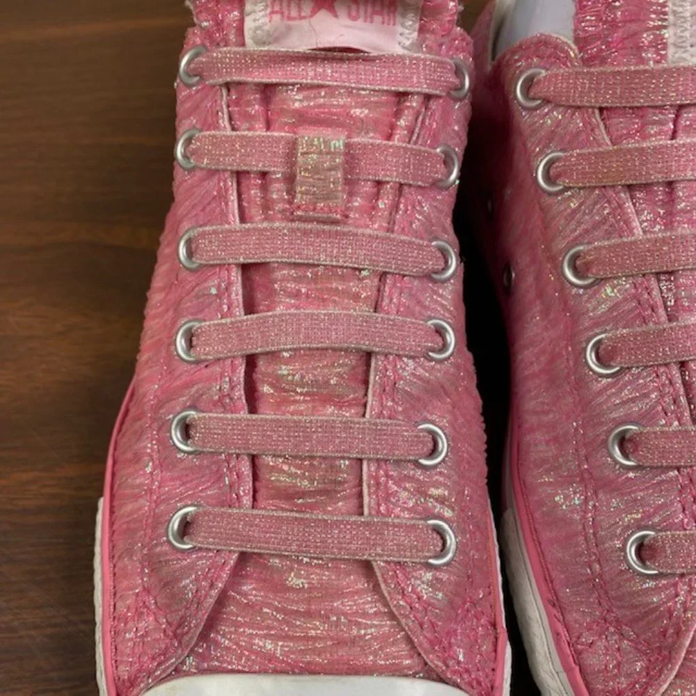Converse All Star Chuck Taylor Low Top Shimmer Sneakers, size J‎ 5.5, W 7, EU 38
